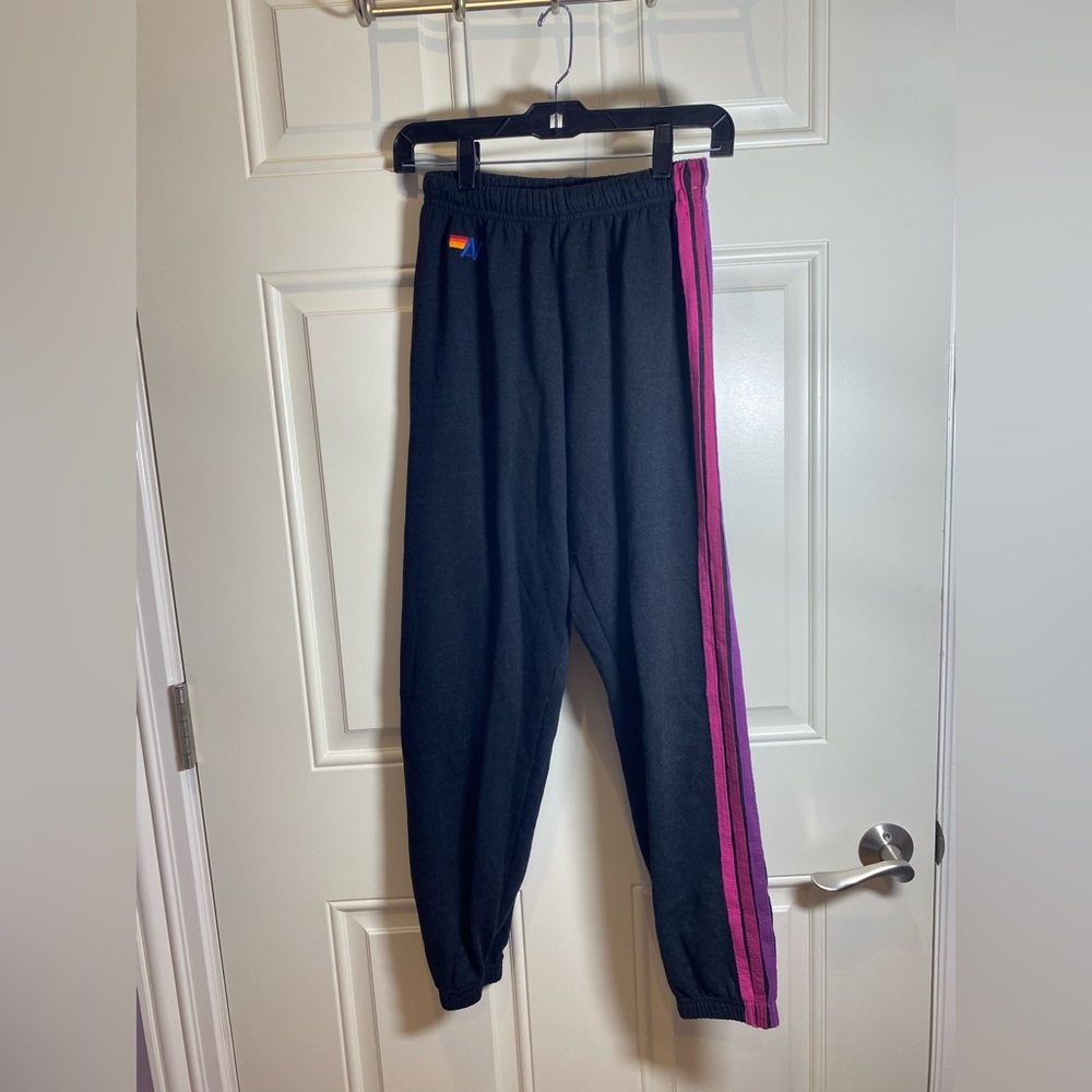 Aviator Nation Joggers with Pink and Blue Stripes - Picture 2 of 5